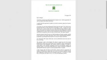 Letter from Boris Johnson